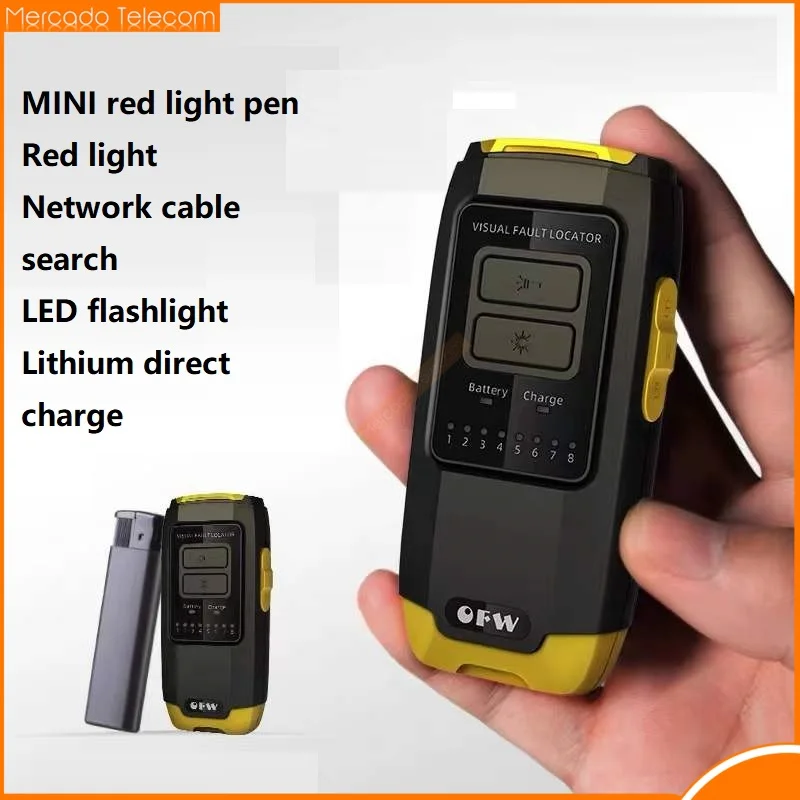 

OFW Новый мини-Визуальный дефектоскоп тестер оптоволоконного кабеля разъем SC/FC/ST тестер кабеля RJ45 Оптический красный лазер 15-30 мВт VFL