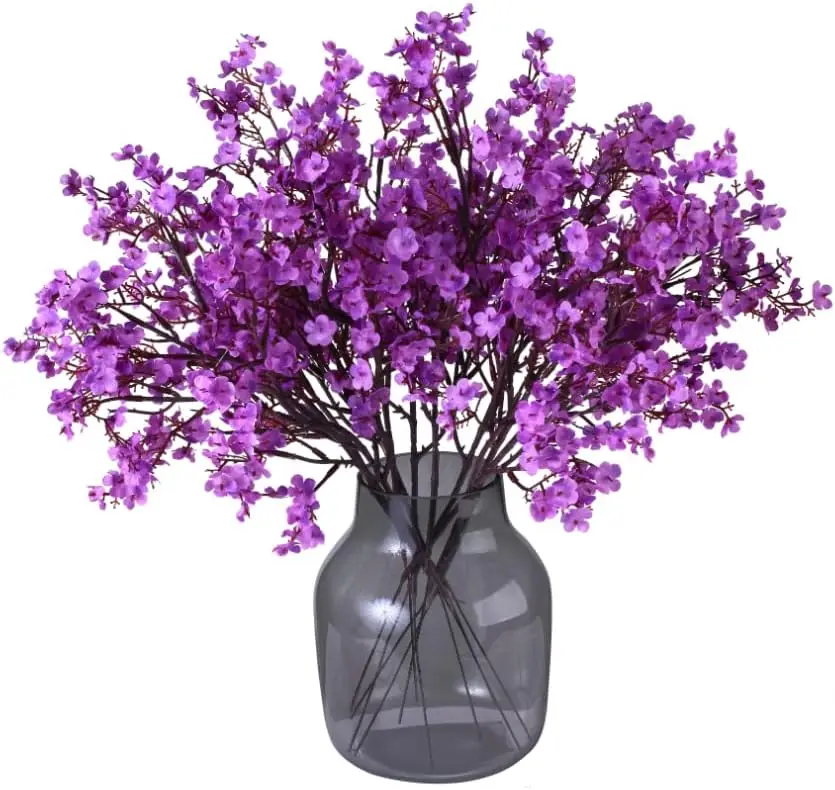 

6 Pcs Artificial Flowers Babys Breath Bouquet Bulk for Home Office Bedroom Table Wedding Halloween Christmas Party Decor