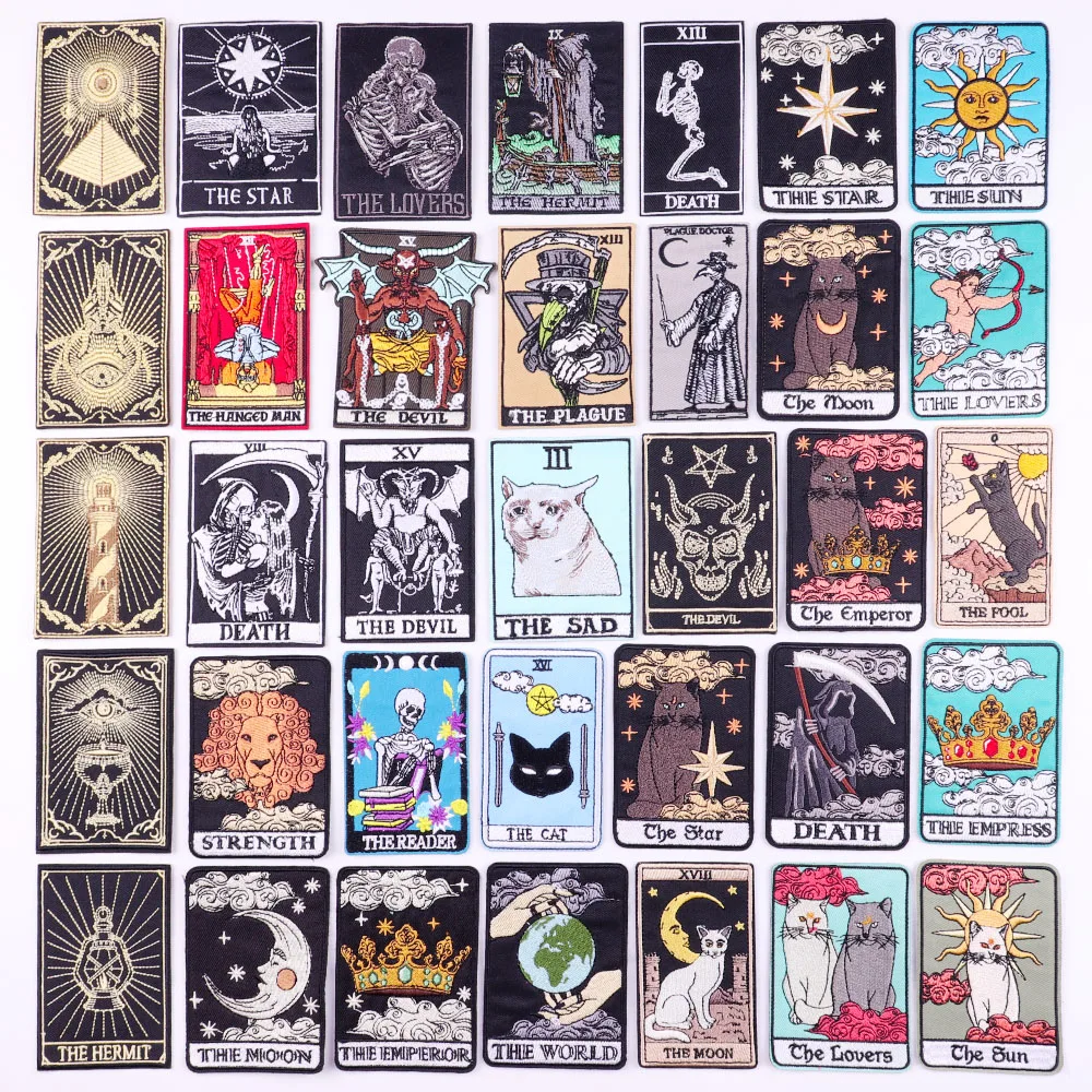 

Mystery Tarot Patch Iron On Patches For Clothing Thermoadhesive Patches On Clothes Cartoon Animal Embroidery Patch Sew Applique