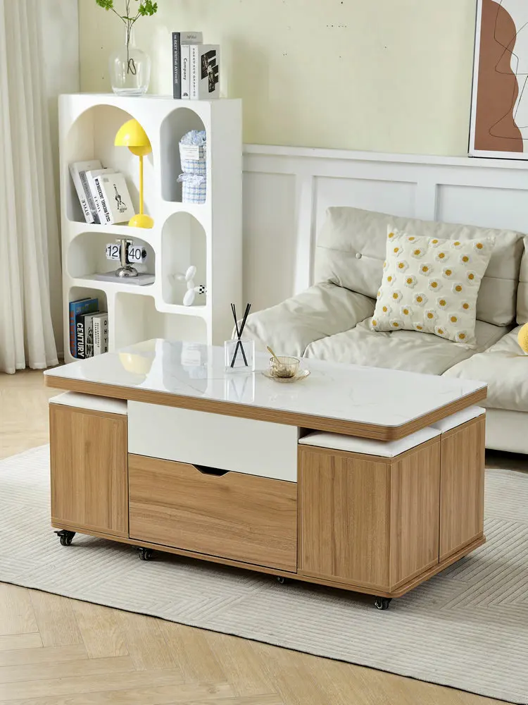 

Многофункциональный журнальный столик из массива дерева с выдвижной доской для хранения, подъемный журнальный столик, обеденный стол двойного назначения