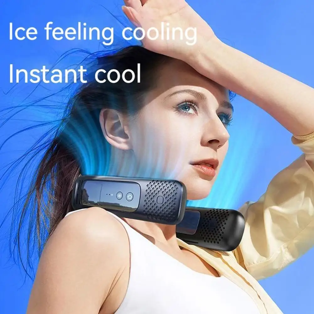 

Outdoor Portable Semiconductor Neck Mounted Fan Usb Charging Low Noise Adjustable Wind Speed Refrigeration Hanging Neck Fan