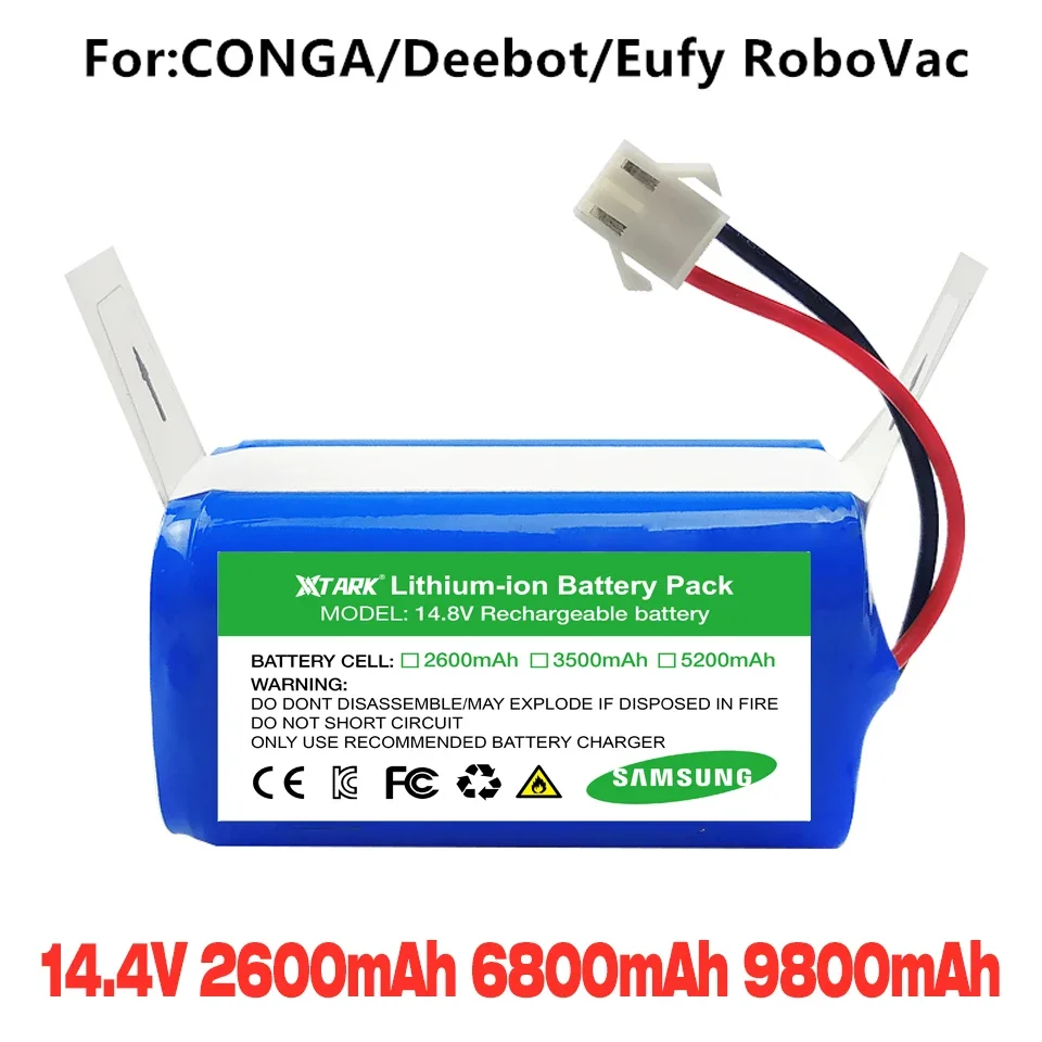 

2022 NEW Li-ion Battery 14.4V 5200mAh for Conga Excellence 990 Ecovacs Deebot N79 N79S DN622, Eufy Robovac 11 11S 12 15C 15S 35C