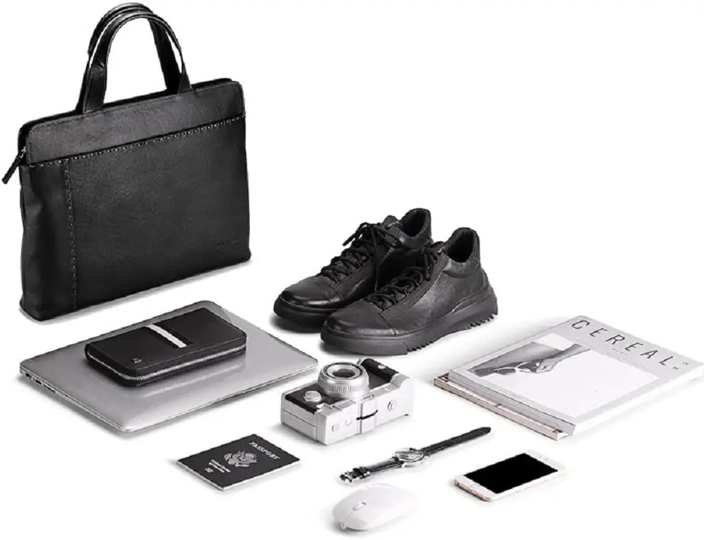 VANNANBA Genuine Leather Laptop Bag 18 Inch Large Capacity Computer Sleeve Case Waterproof Lightweight Briefcase with Handle