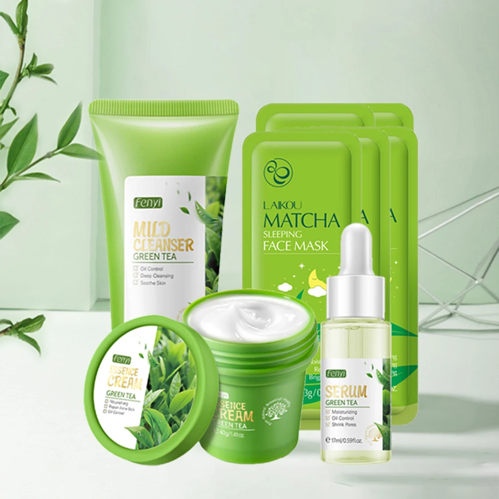 

Сыворотка для зеленого чая увлажняющий крем для лица очищающее средство для лица восстанавливает акне маска для сна корейская косметика то...
