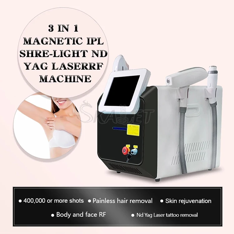 

3/4 In 1 360 Magneto Elight RF OPT IPL Hair Removal Nd Yag Laser Skin Care Tattoo Removal Laser Beauty Machine with CE