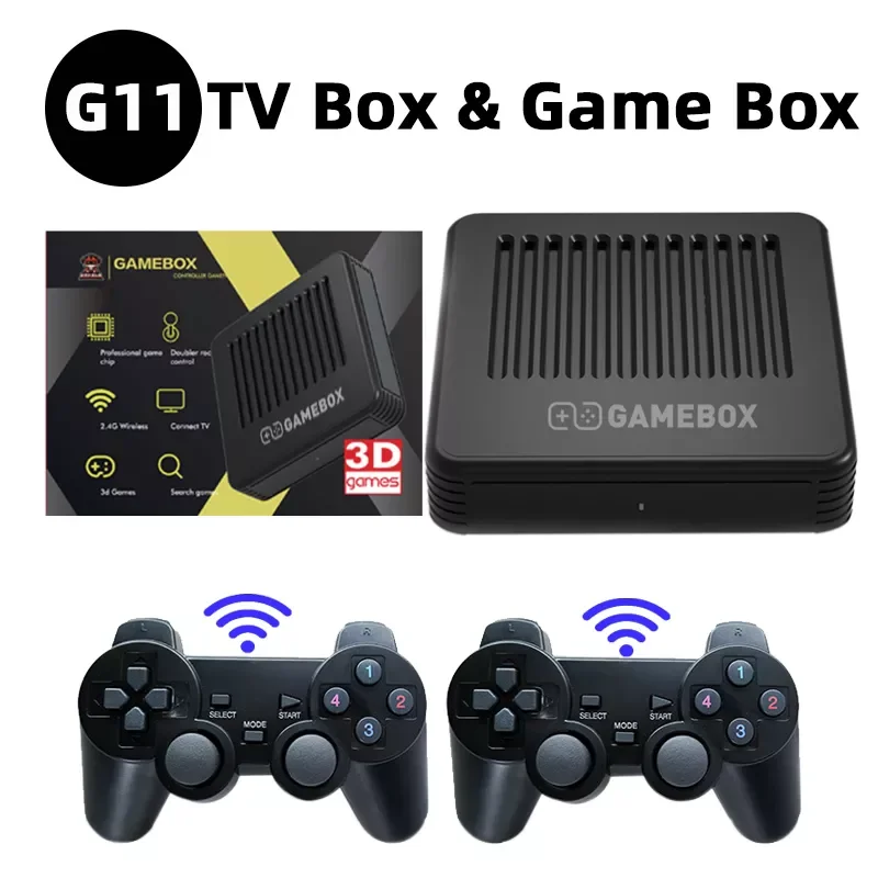 

Retro Video Game Console G11 Android9.0 Emuelec4.5 Dual System TV Box 905X3 Chips 4K HD Output 50Simulators 25000Games Kid Gifts