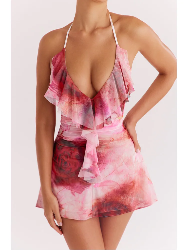 Женское Сетчатое мини-платье Articat обтягивающее платье с открытой спиной и