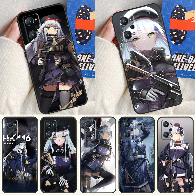 HK416 девушка фронтальная картина для Realme 10 11 Pro Plus GT Neo 5 2T C21Y C30 C31 C33 C35 C55 OnePlus Nord CE 2 3 Lite чехол