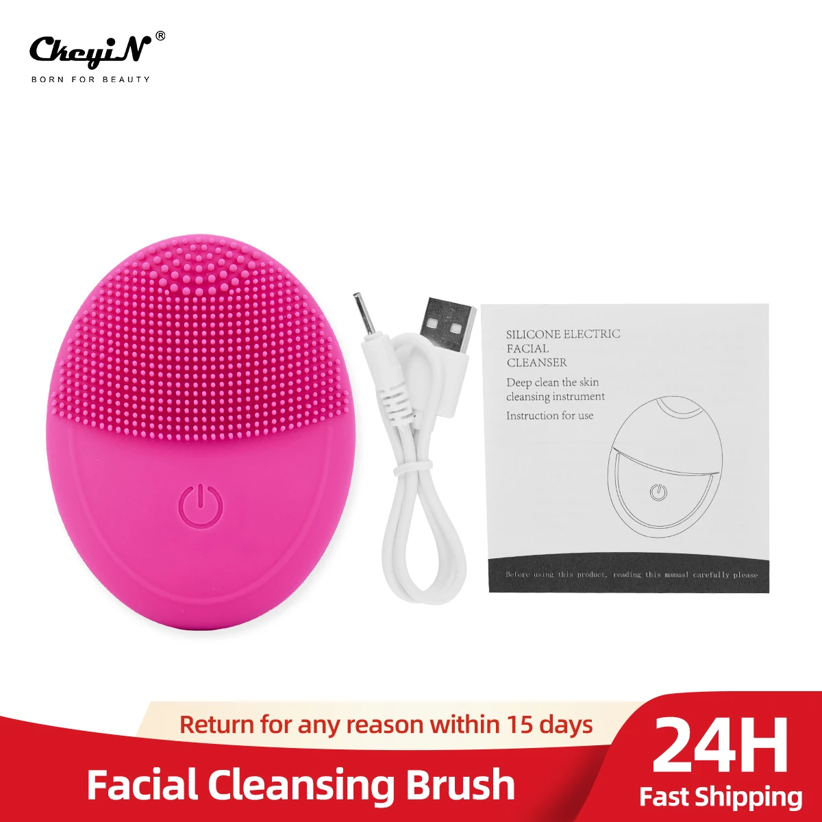 

Electric Facial Cleansing Brush Waterproof Silicone Face Cleanser Massager Skin Exfoliating Deep Cleaning Skin Scrubber 45