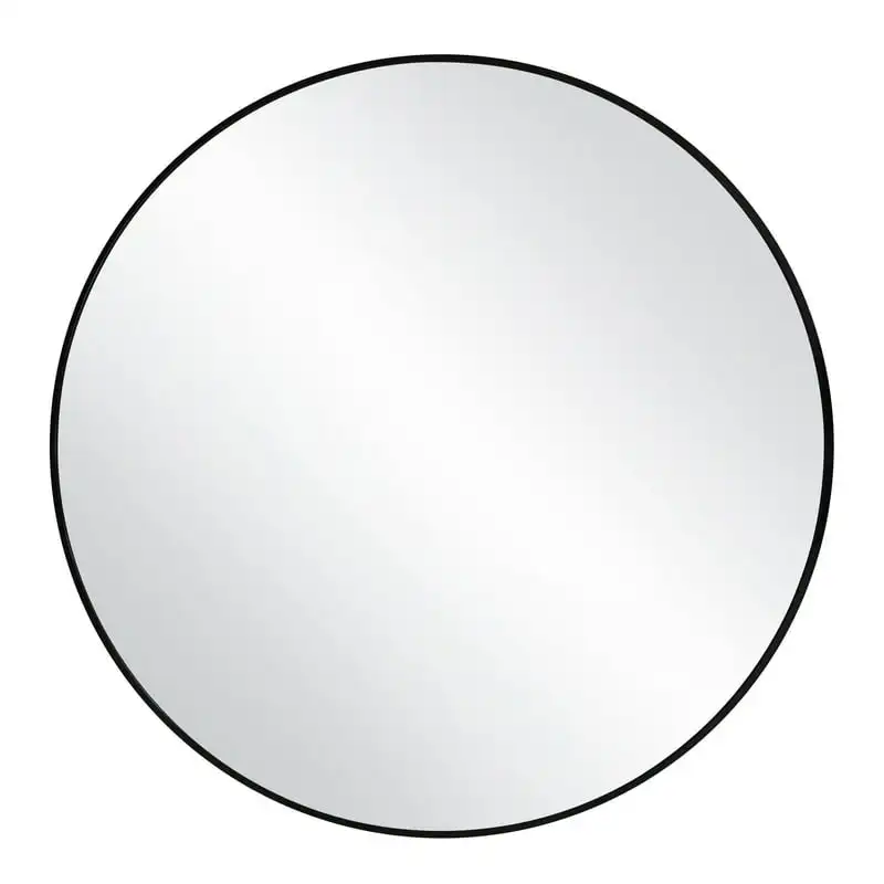 

Luxurious 36-Inch Round Wall Mirror with Stylish Black Frame – Ideal Home Décor for any Room.