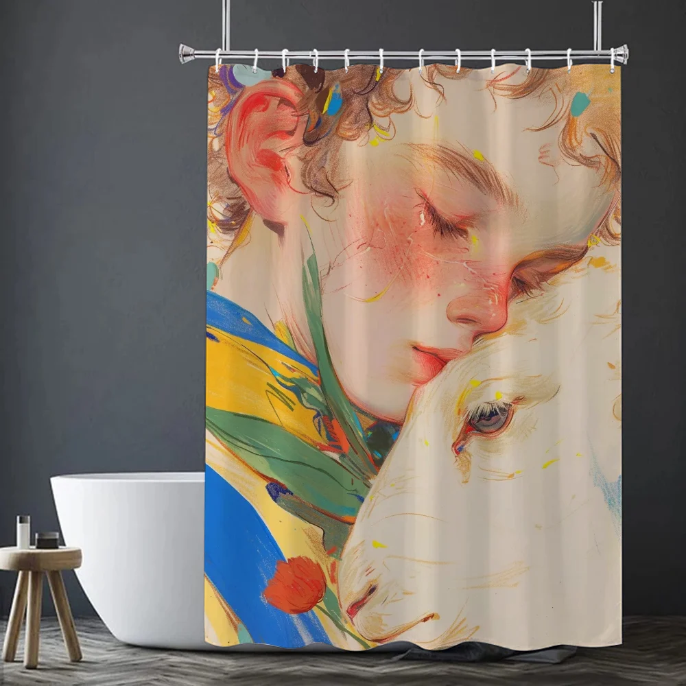 Набор занавесок для душа в современном стиле Принц и овца экологически чистый