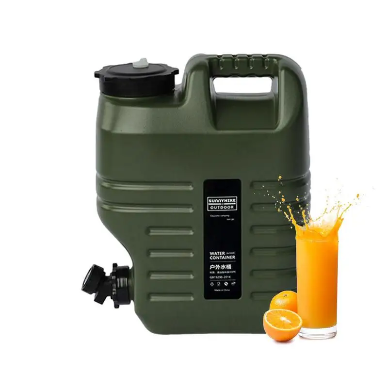 

12L Leakproof Water Storage Tank With Handle Spigot Portable Camping Carrier Jug Container Outdoors Hiking Backpack Survival Kit