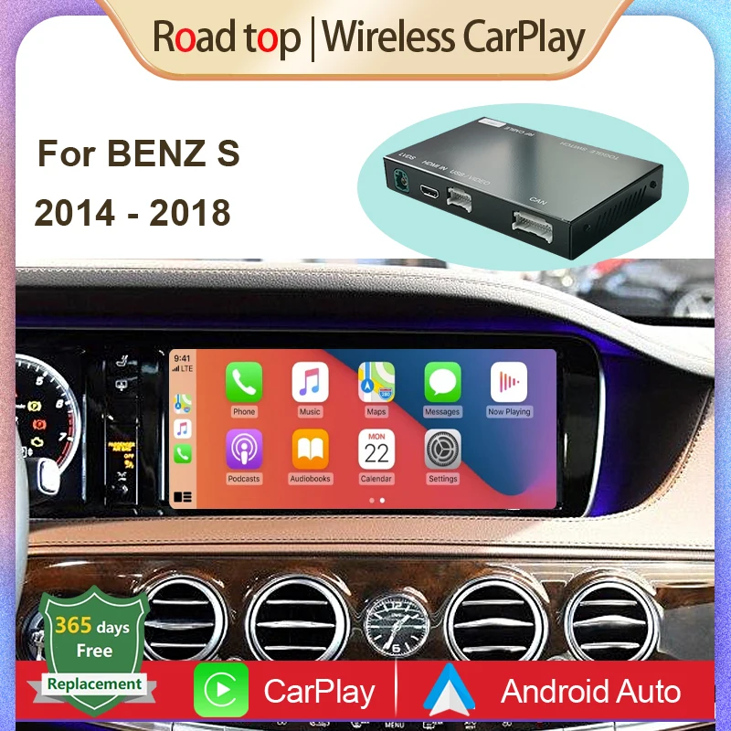 Беспроводной автомобильный декодер Apple CarPlay Android для Mercedes Benz S-Class W222 2014-2018 с MirrorLink