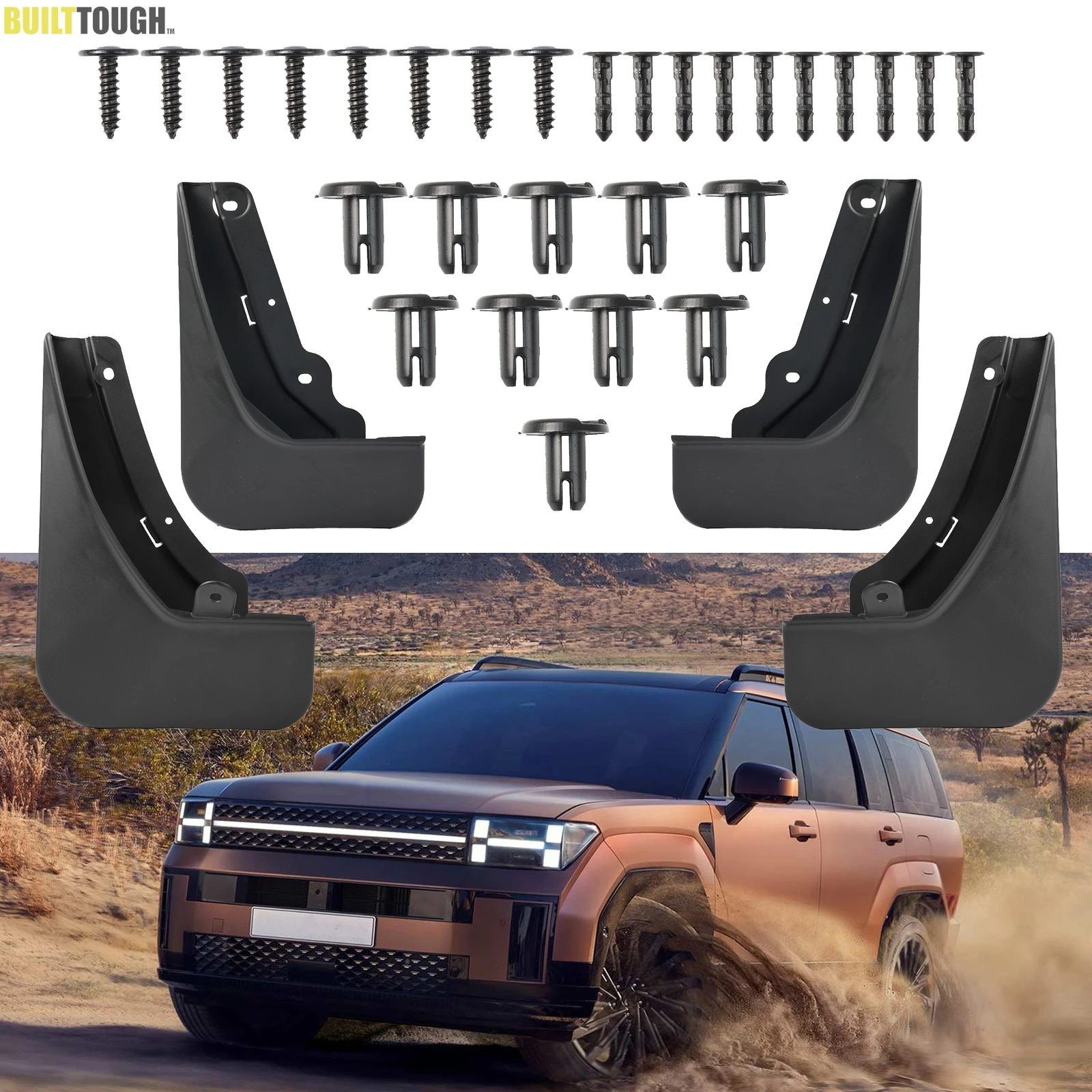 

4 шт. для Hyundai Santa Fe 2024 2025 2026 брызговики брызговики брызговики передние и задние автомобильные аксессуары