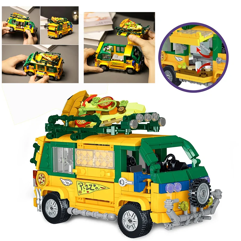 Pizza Ninjas TurtleTruck набор строительных блоков городской транспортный автобус