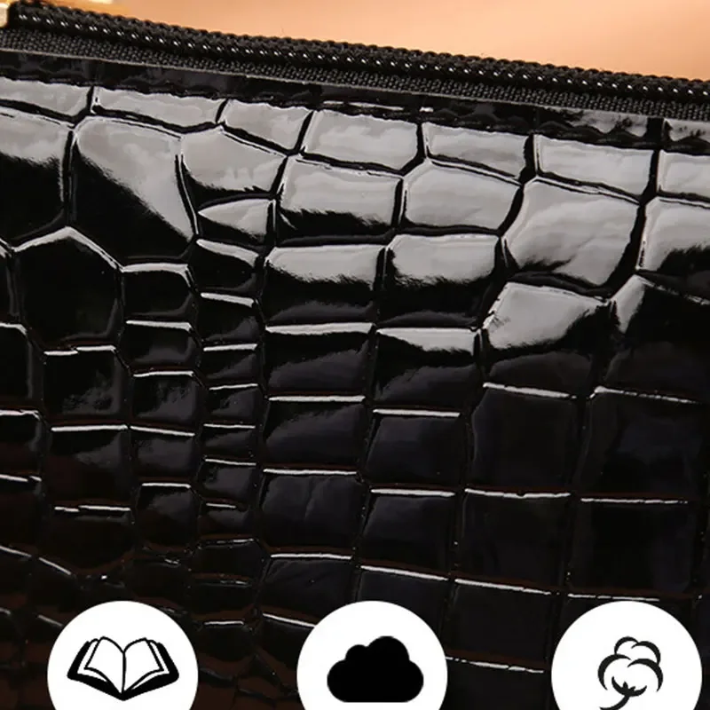 Женский мини-кошелек на молнии с крокодиловым узором однотонная сумка из