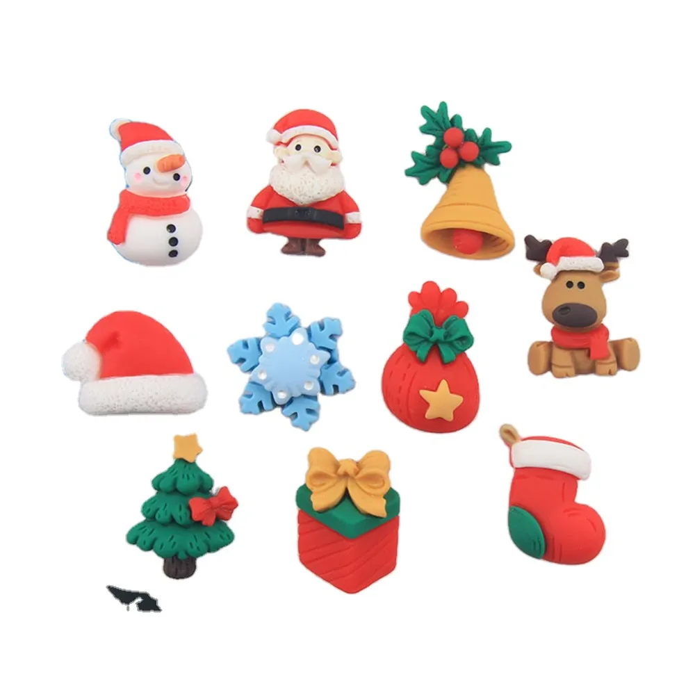 

Новые милые рождественские плоские украшения из смолы, кабошон для скрапбукинга, кавайные украшения «сделай сам», очаровательные украшени...