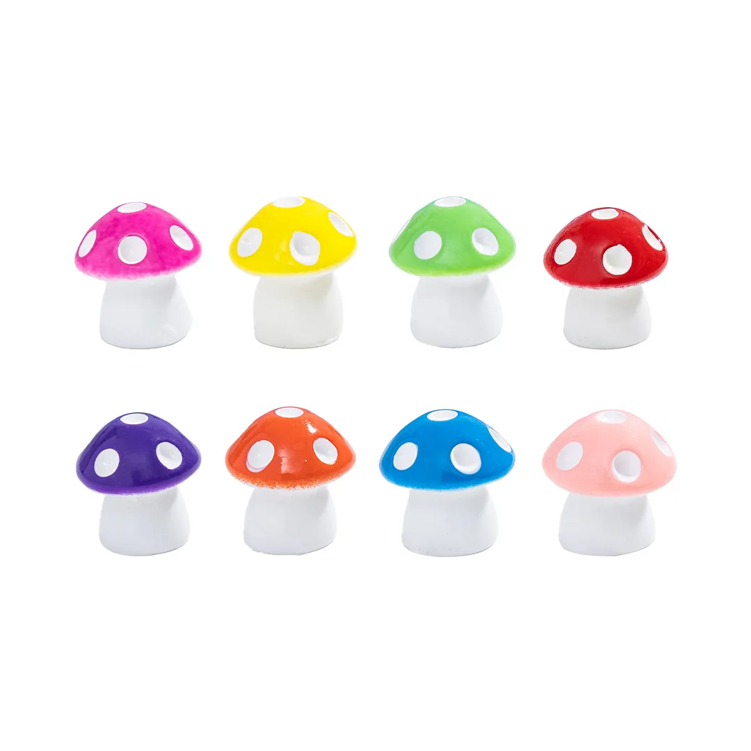 

20 шт. разноцветные грибы статуэтки для террариума феи, миниатюрные садовые мини-грибы для вечеринки, садовое украшение из смолы