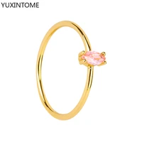 luxury gold plated rings zirconia diamond crystal couple wedding engagement ring for women bridal jewelry 2022