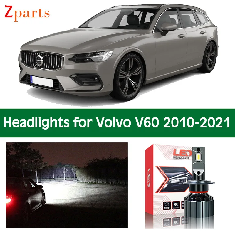 

1 Pair Car LED Headlight For Volvo V60 2010 - 2021 Canbus Headlamp Lamp Low High Beam Bulbs Lighting Light Accessories Parts