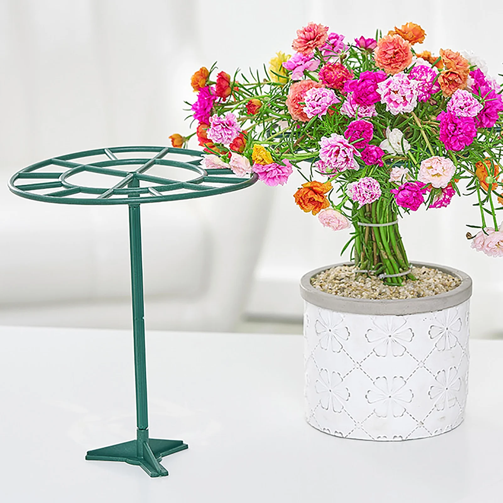 

Garden Plant Supports 23cm High X 19.5cm Diameter Round Climbing/Erect Plant Support Rings Cage For Vine Rose Flowers Tomato