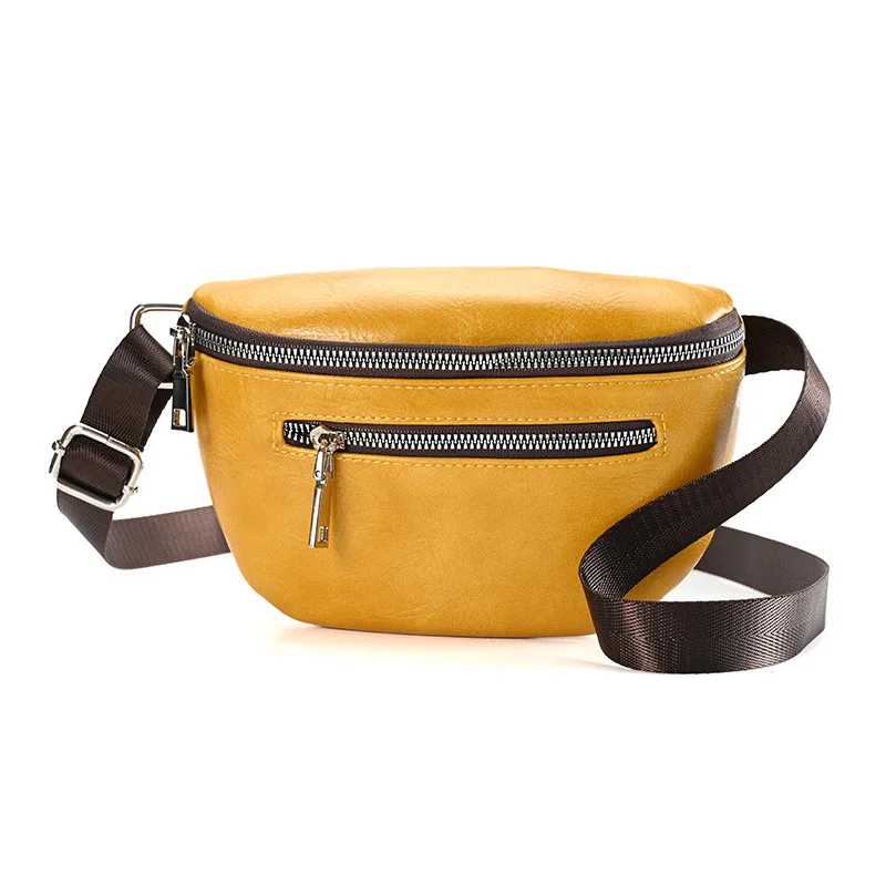 

Elegant Solid Colour Soft PU Leather Fanny Packs For Women Stylish Waist Pack Ladies Casual Waist Bag Female Crossbody Chest Bag