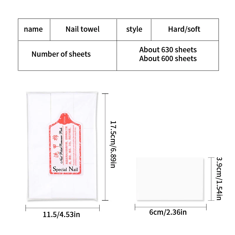 

600/630 шт., безворсовые салфетки для снятия гель-лака