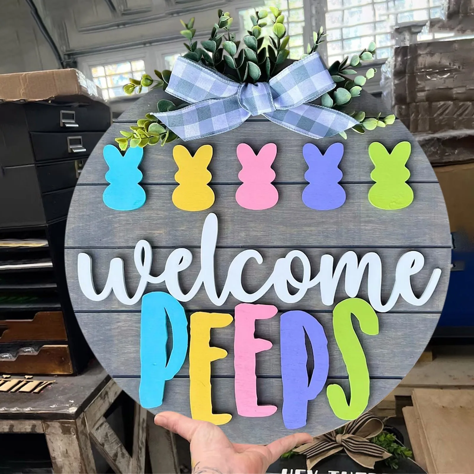 

Пасхальная дверная вешалка, праздничный список, домашний декор, цифры для дома, речные украшения для ванной комнаты