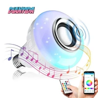 e27 smart rgb rgbw wireless bluetooth speaker bulb 12w led lamp light music player dimmable audio with 24 keys remote controller