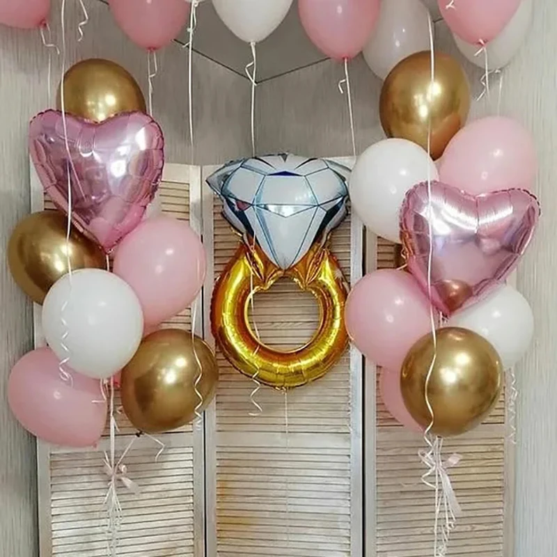 

Rose Gold Ring Foil Balloons Set Heart Globos Romantic Wedding Valentine Day Decorations Birthday Party Event Supplies