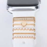 decoration for apple watch band diamond jewelry charms for iwatchgalaxy watch 4classic3 bracelet silicone strap accessories