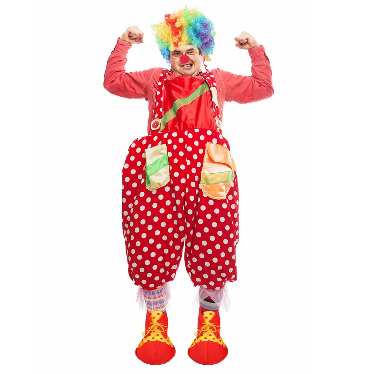 

1 Set Clown Colorful Red Nose Cosplay Props Clown Party Dress
