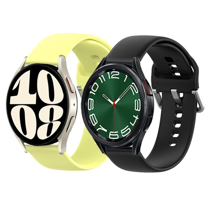

Силиконовый ремешок для Samsung Galaxy Watch 6 5 4 Active2 40 мм 44 мм, браслет для Galaxy Watch 6/4 Classic 43 мм 47 мм 42 мм 46 мм Correa