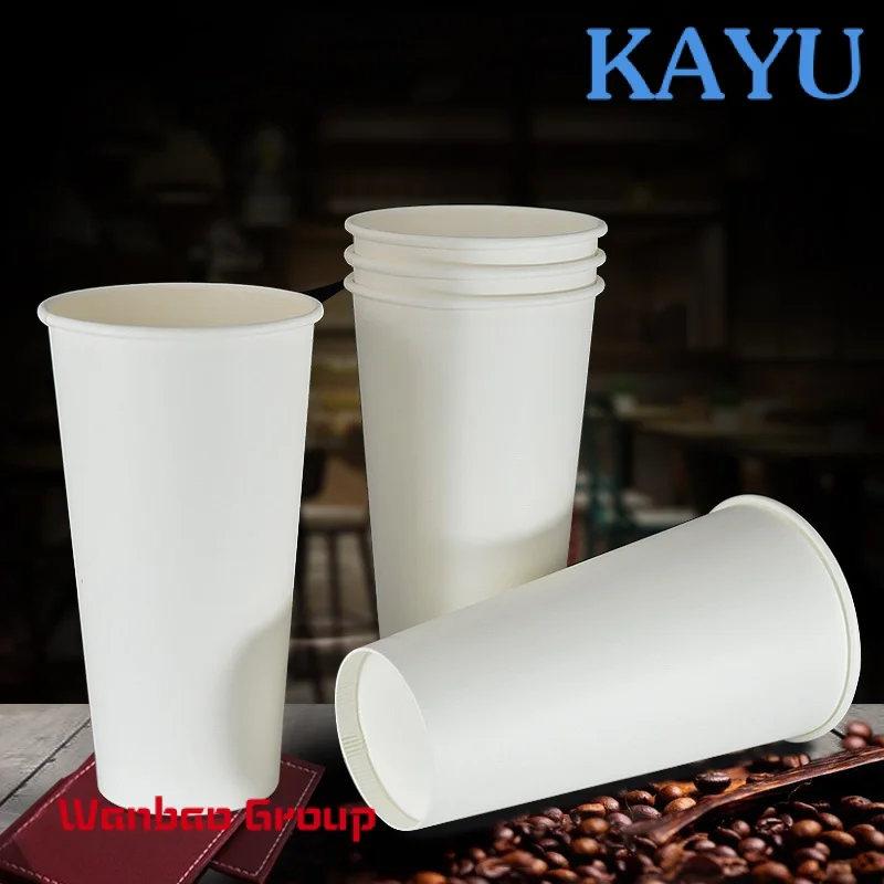 20oz 600ML disposable white paper cup large coffee milk tea hot drink takeaway cups takeaway packing cup