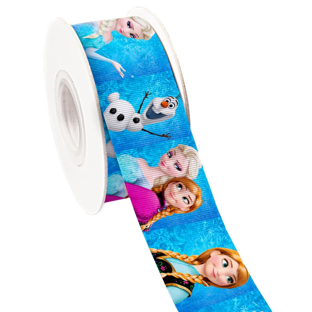 

10yards Disney Frozen Elsa Anna Grosgrain Satin Ribbon for Wedding Party Favor Giftbox Baking Wrapping Bouquet
