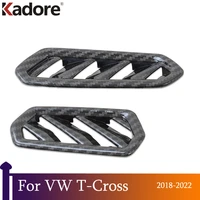for volkswagen t cross 2018 2019 2020 2022 carbon fiber air vent outlet cover trim decoration molding car interior accessories