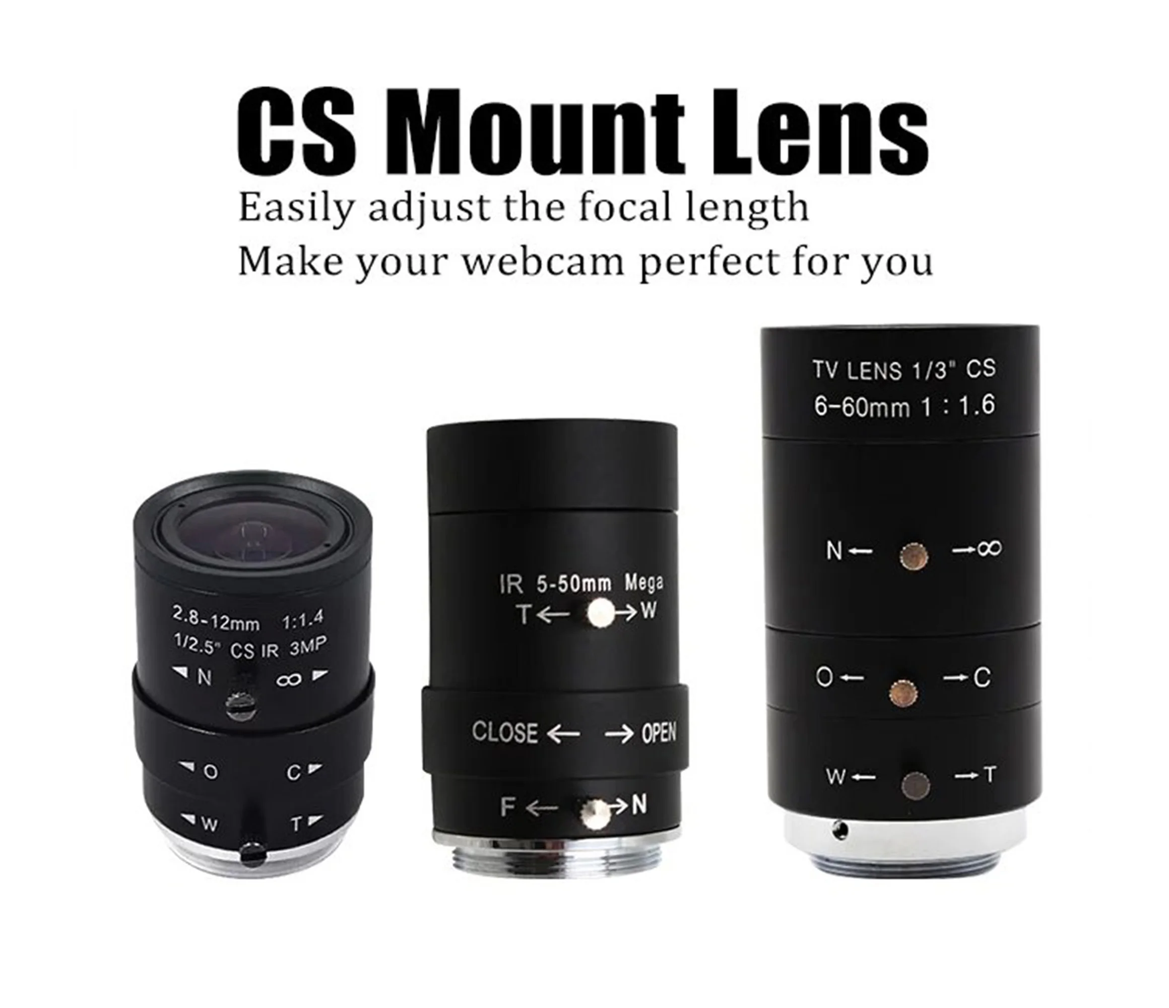 ELP 3MP веб-камера с ручным фокусом зум-объектив с креплением CS 2,8-12 ...