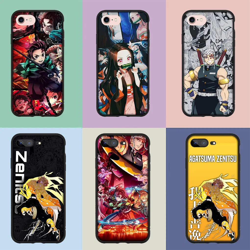 Мягкий чехол Demon Slayer Agatsuma Zenitsu Tanjirou для iPhone 16 15 14 13 12 Mini Pro XS Max X XR 7 8 Plus + телефона