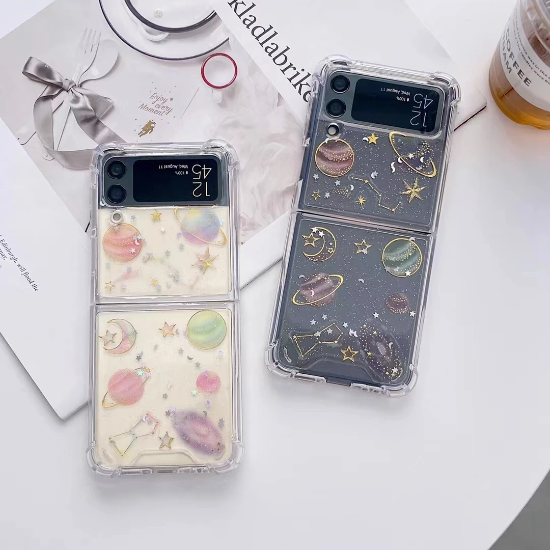 

Прозрачный чехол с блестками для Samsung Galaxy Z Flip3