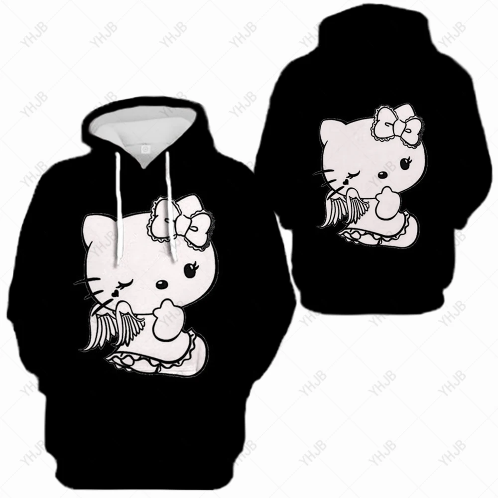 

Толстовка Женская зимняя с капюшоном и принтом «Hello Kitty»