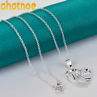 925 sterling silver 16 30 inch chain aaa zircon mom heart pendant necklace for women engagement wedding fashion charm jewelry