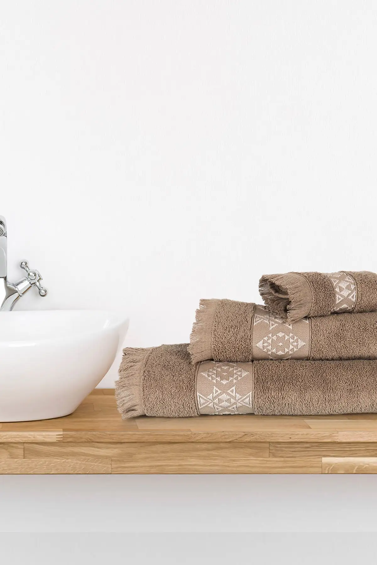 

Hereke набор темно-бежевых полотенец