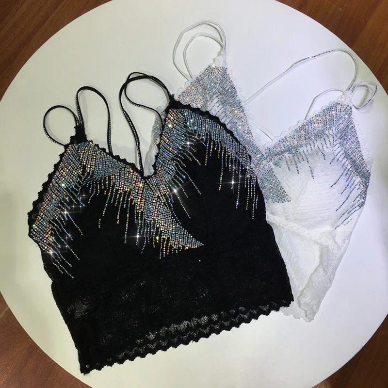 

Модные Женские Лидер продаж, укороченные топы с бусинами, новинка 2022, красивые сексуальные топы-трубы на бретелях, топ без бретелей, Женская ...