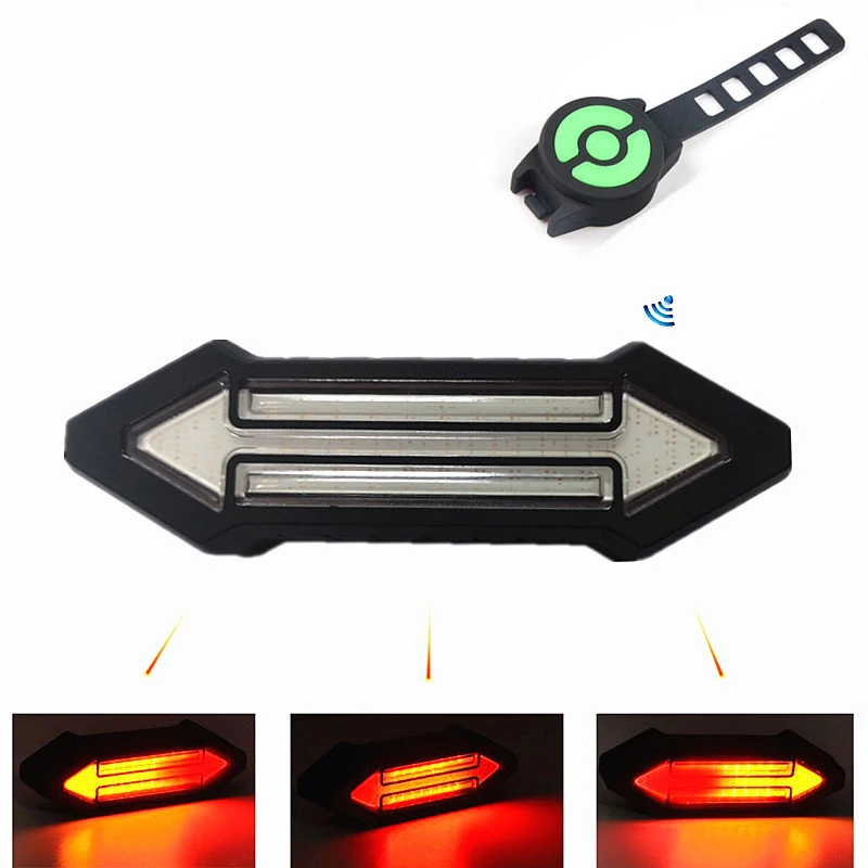 

Bicycle Tail Light Usb Charging Led Wireless Remote Control Riding Turn Signal Mountain Bike Safety Cycling Warning Light