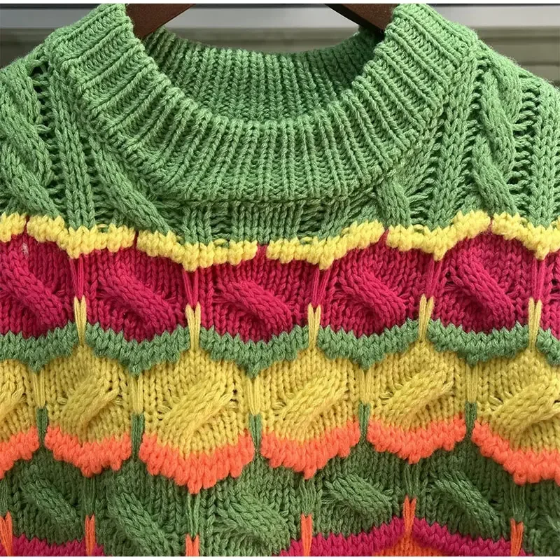 Модный укороченный вязаный свитер жилет женский элегантный пуловер с круглым