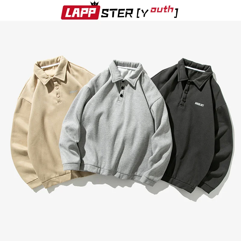 

-Yout Men Solid arajuku Patcwork oodies 2023 Autumn Pullover Casual Sweatsirts Turndown Collar Clotin