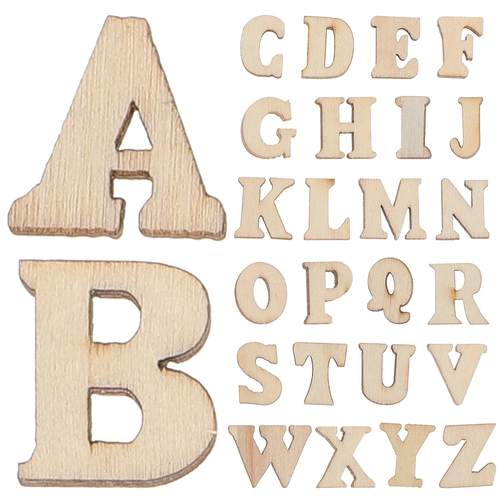 

200 Pcs Nativity Ornaments Kids Alphabet Tiles Wood Bark Letter Craft Pieces Unfinished Wood Letter Wooden Letters Crafts Child