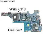 Материнская плата NOKOTION для ноутбука HP G42 G62 Series DA0AX2MB6E1 592809-001, основная плата, разъем S1 DDR3, бесплатный процессор