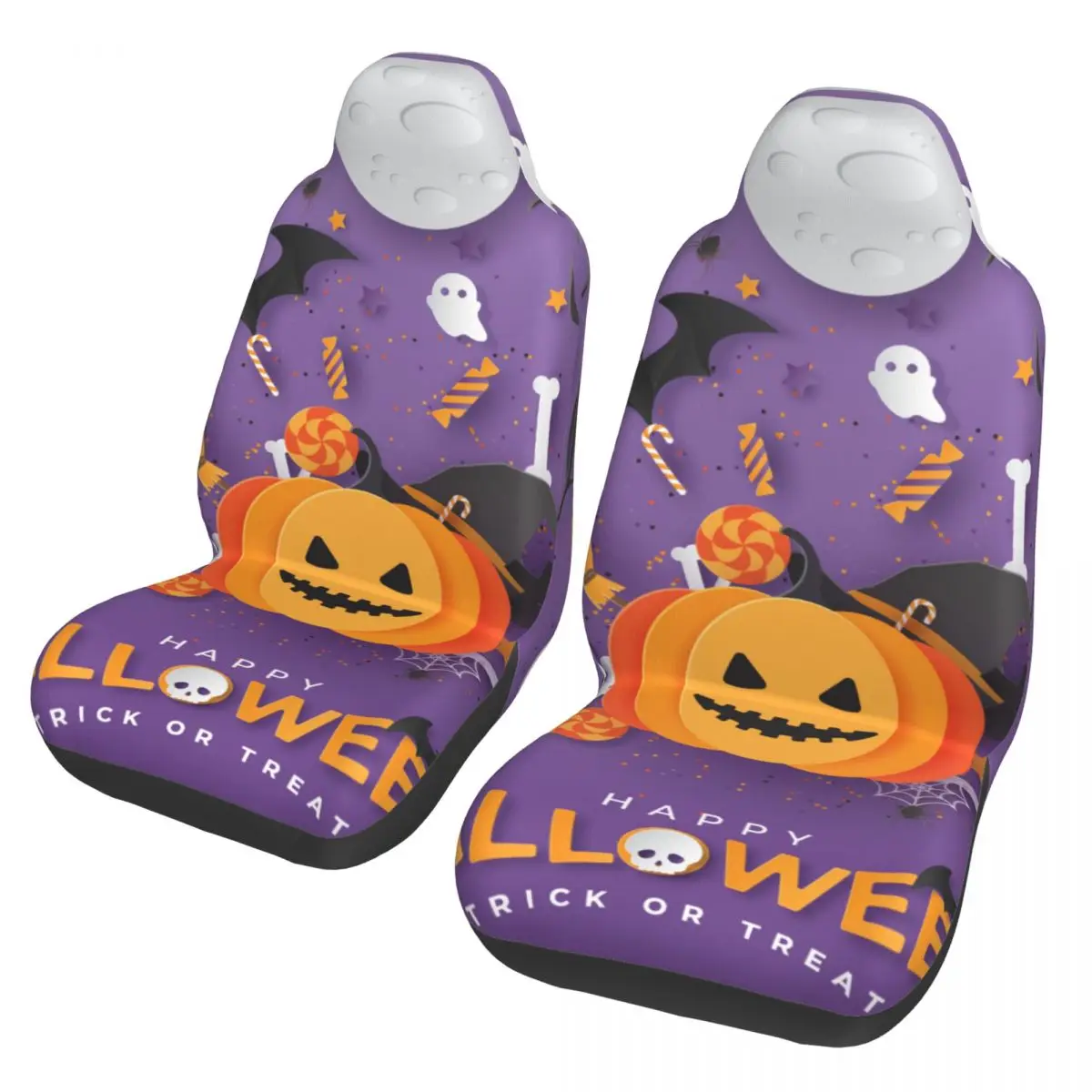 

Happy Halloween Party Universal Car Seat Cover Waterproof Suitable For All Kinds Models Cute Ghost Seat Covers Polyester Fishing