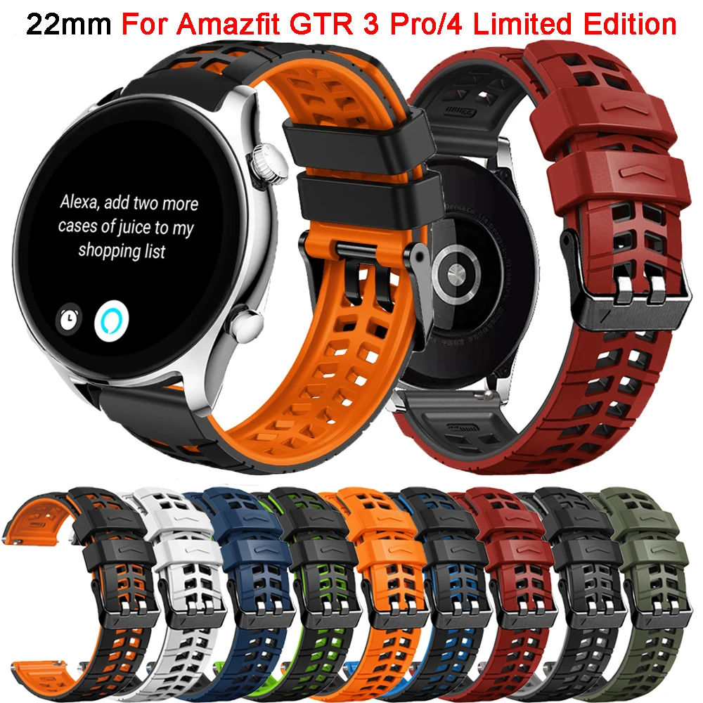 

22mm Smart Watch Strap For Xiaomi Huami Amazfit GTR3 GTR4 GTR 4 3 Pro Limited Edition Wristband GTR2 2e 47mm Silicone Bracelet